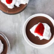 A picture of chocolate pudding.