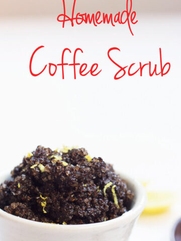 A picture of DIY Homemade Coffee Scrub with text on it