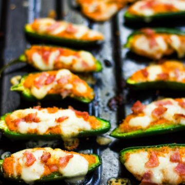 Baked jalapeno poppers fresh out of the oven.