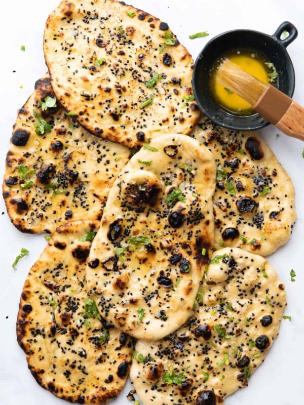The naan bread made without yeast.
