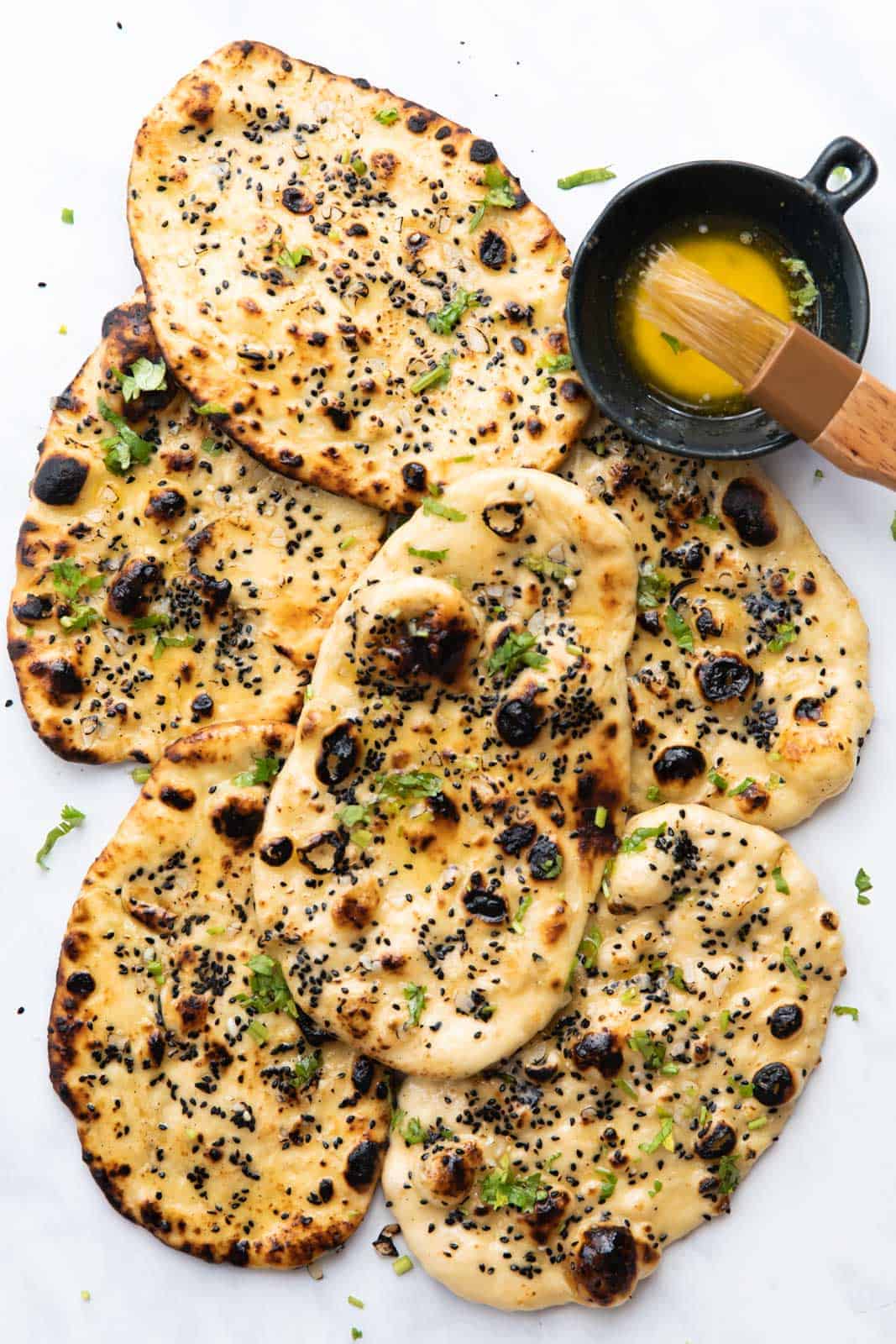 The naan bread made without yeast.