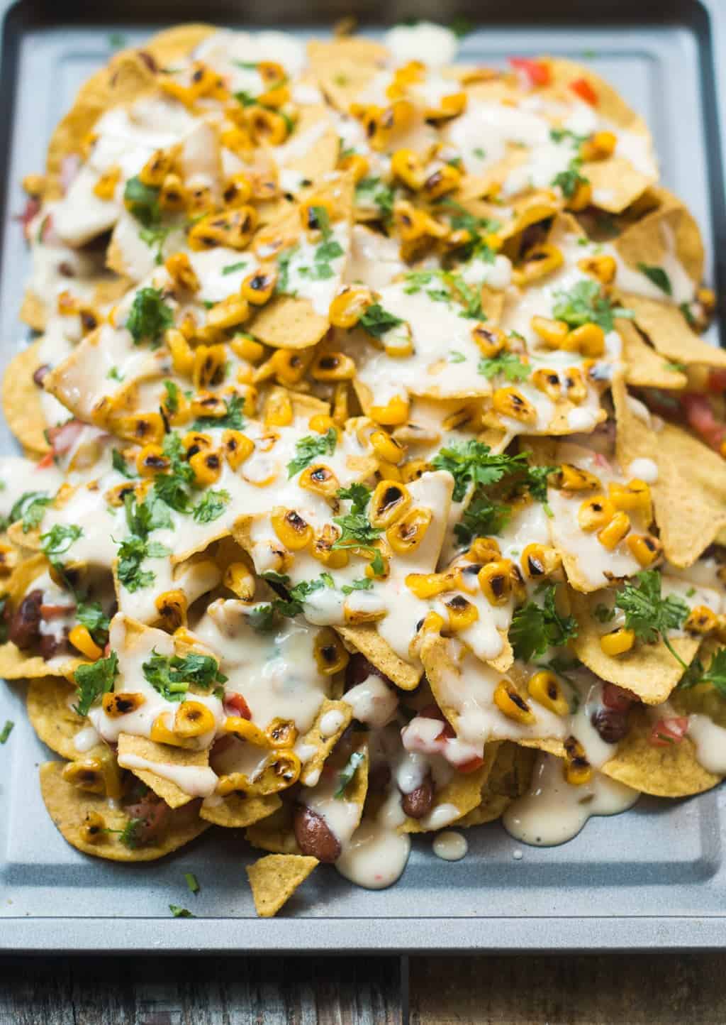 loaded nachos served in a tray
