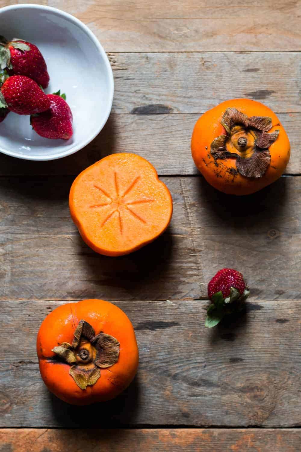 Persimmon and Pomegranate Salad with Cinnamon Dressing food to glow