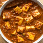matar paneer made using our homemade bhuna masala