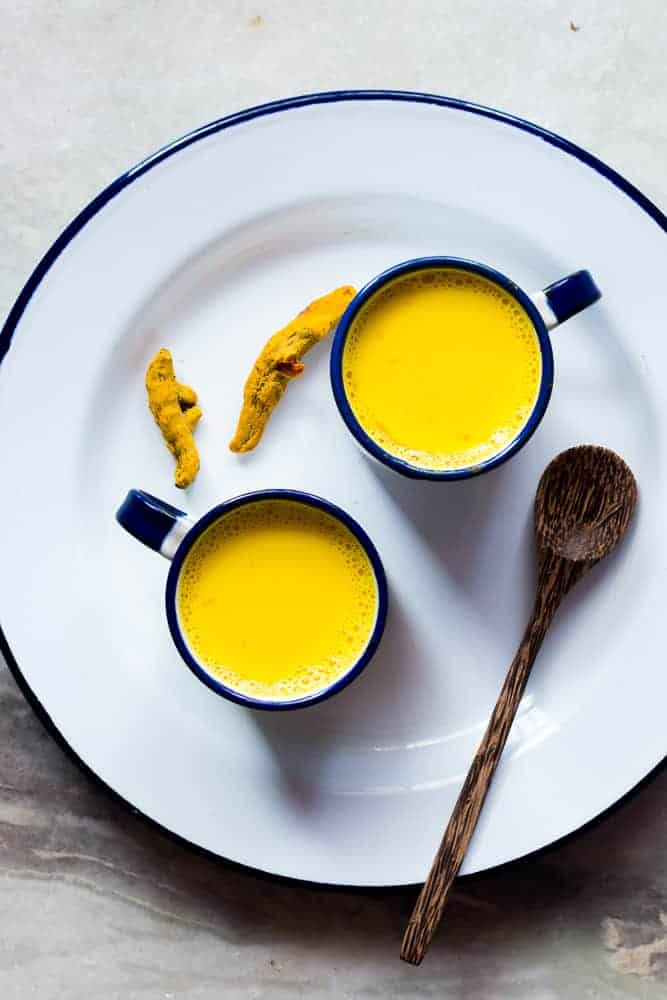 Golden Turmeric Milk or Haldi Doodh is a powerful Ayurvedic Indian drink with medicinal properties. We've been making it for generations and it's so important to make it the right way! It's a great immunity booster when suffering from cold, cough, sore throat, headaches, joint aches etc. It's best when made with milk, but you can use any plant based milk to make it vegan.