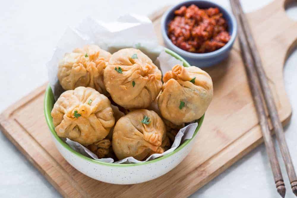 Love samosas? These indian chinese vegetarian chinese potli samosa wontons are going to blow you over! Also includes recipe for homemade samosa wrappers!