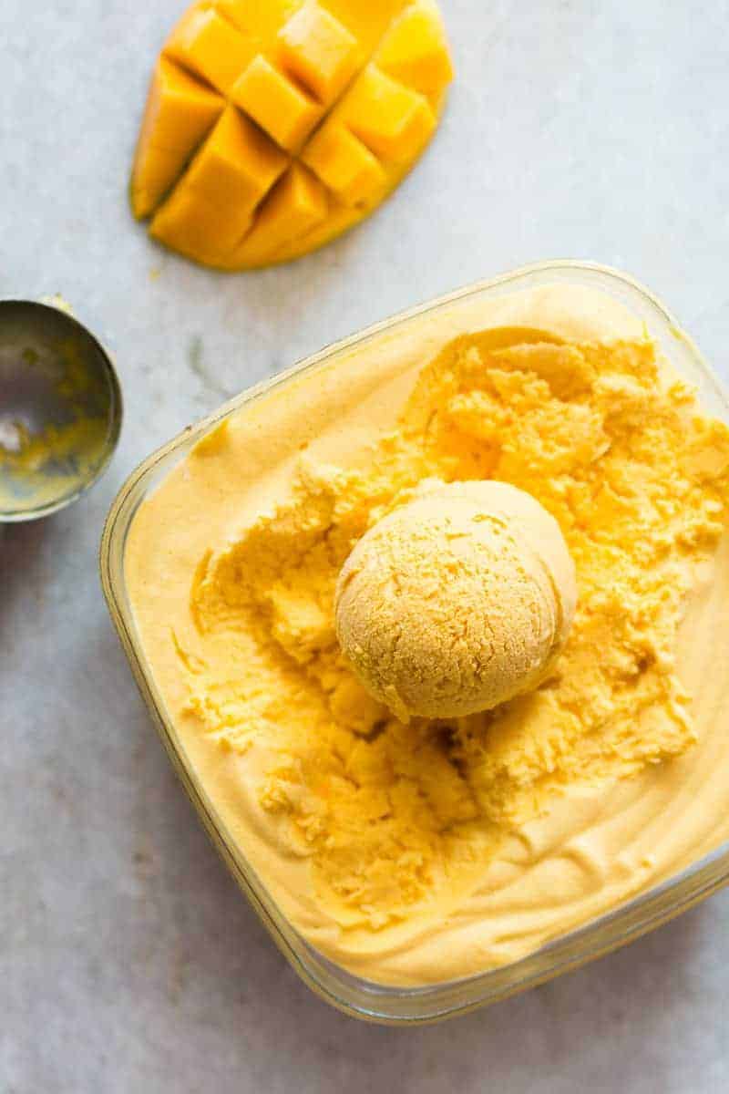 This homemade mango cheesecake ice cream is the best ice cream I've made at home so far. It's perfectly creamy, slightly tangy and so so smooth. You don't need an ice cream maker for this, it's no churn and the cheesecake flavour is spot on!