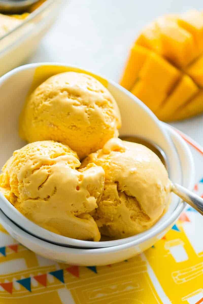 This homemade mango cheesecake ice cream is the best ice cream I've made at home so far. It's perfectly creamy, slightly tangy and so so smooth. You don't need an ice cream maker for this, it's no churn and the cheesecake flavour is spot on!
