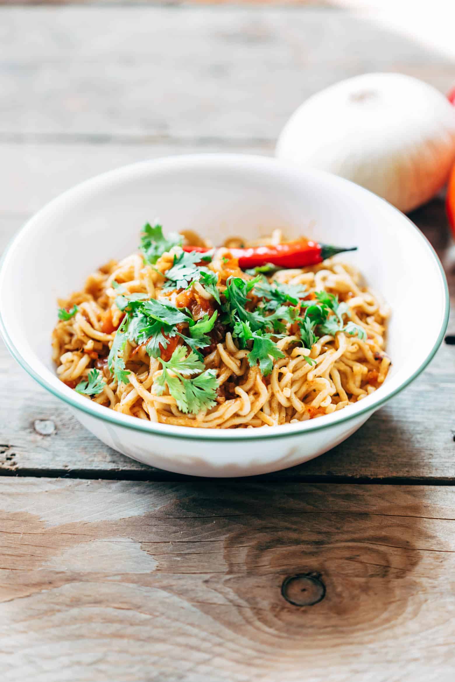 Spicy Masala Maggi is super easy to make and probably everyones favourite maggi recipe. It's just like the maggi they make on the street but better!
