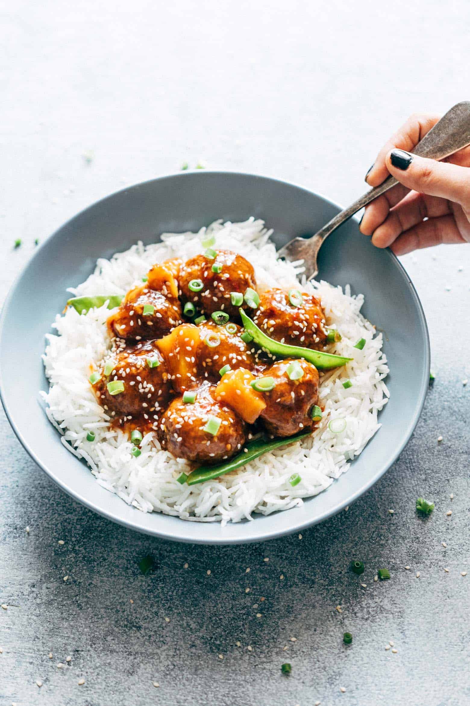 Asian inspired slow cooker teriyaki meatballs with pineapple are super easy, low carb and can be made in your crockpot. Juicy, succulent, these teriyaki pineapple meatballs can also be baked in the oven.