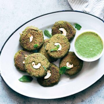 Easy to make soya hara bhara kebabs are a healthy twist to restaurant style hara bhara kebabs. These are perfect if you are looking for vegetarian kebabs!