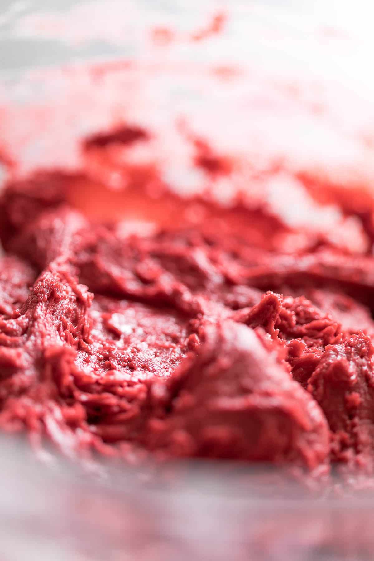 The red velvet cookie dough - in all its glory!