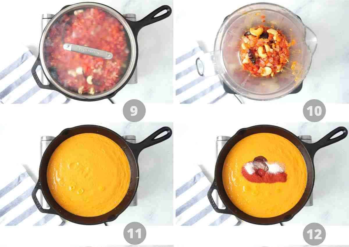 Step by step picture collage showing how to make butter chicken at home