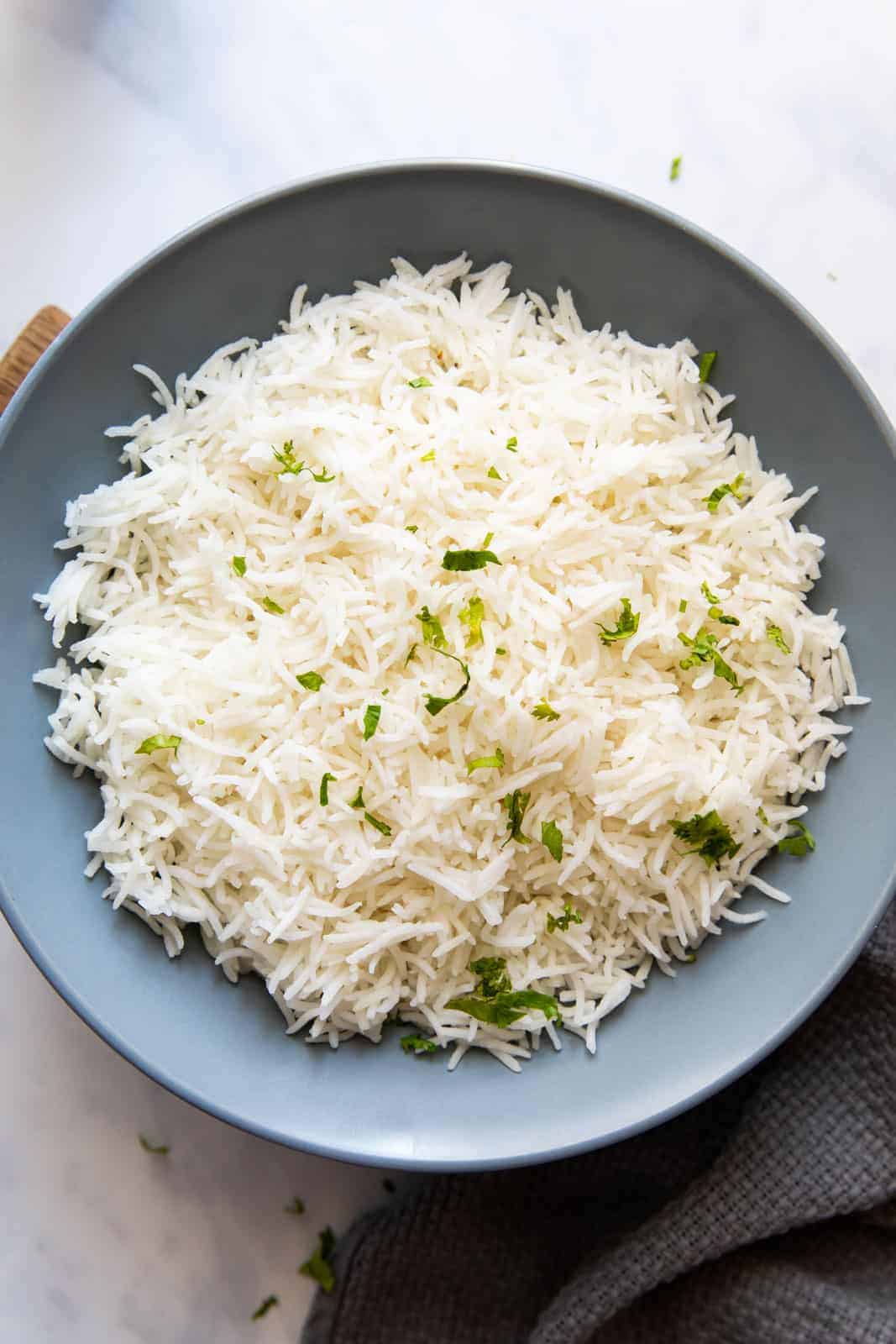 How to cook basmati rice thats served in a bowl in the picture