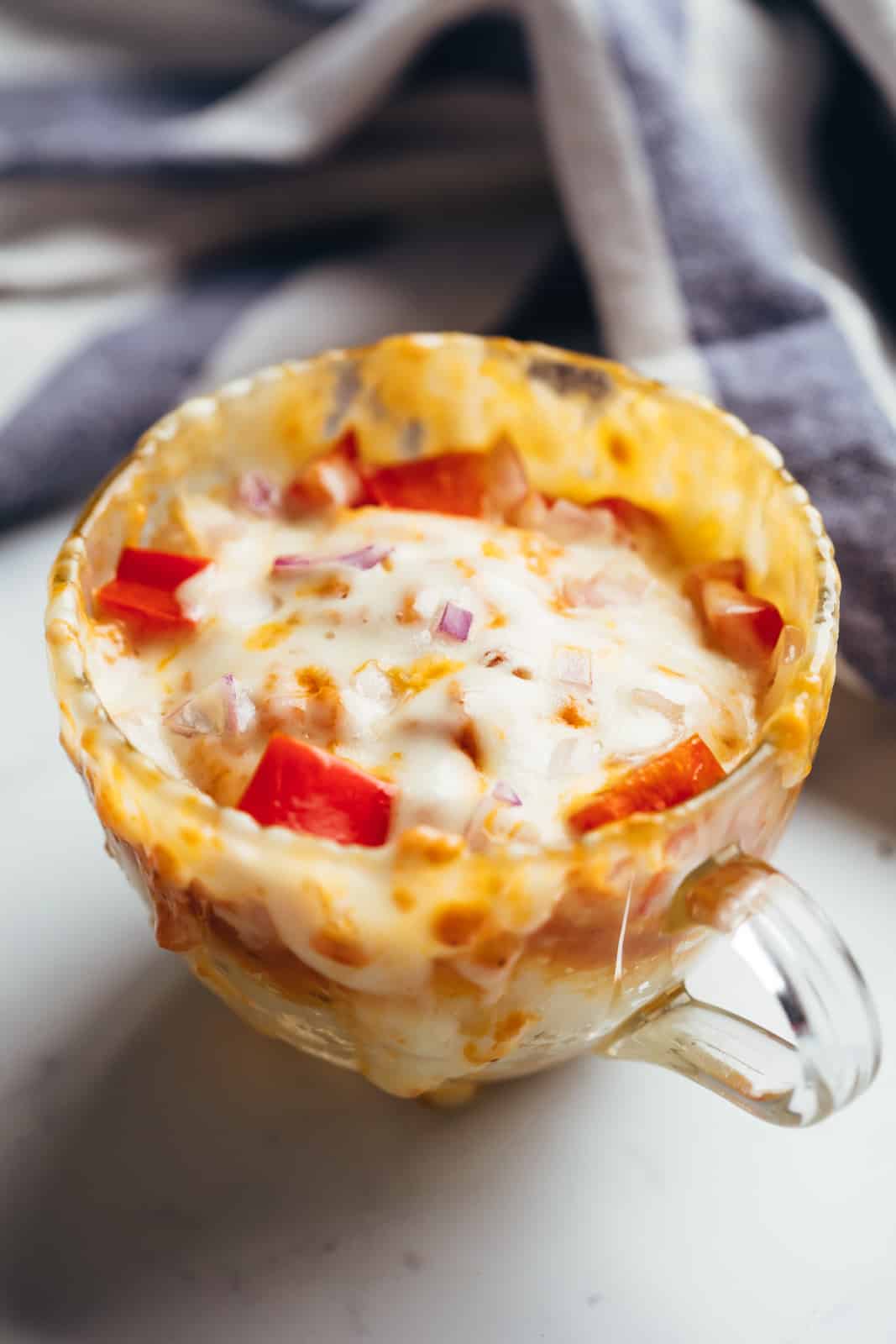 Microwave pizza in a mug