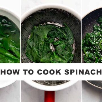 3 ways to cook spinach = images of the three ways that spinach is cooked