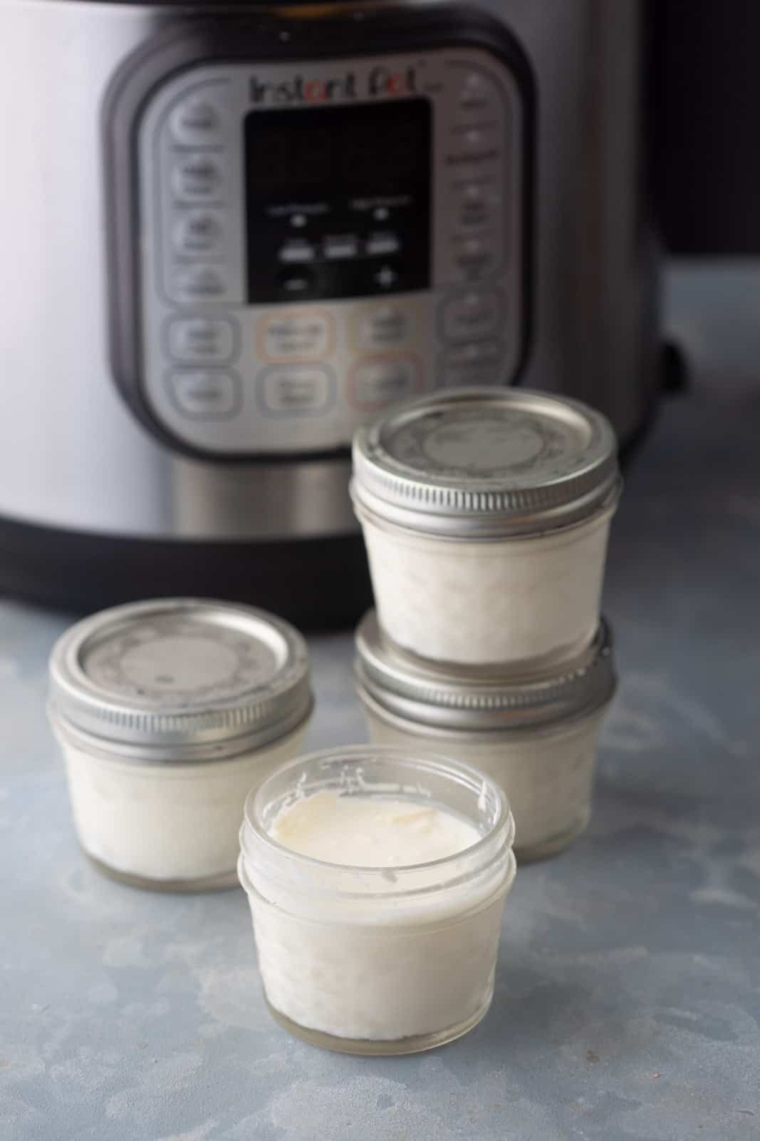 Yogurt set in individual portions in the Instant Pot 