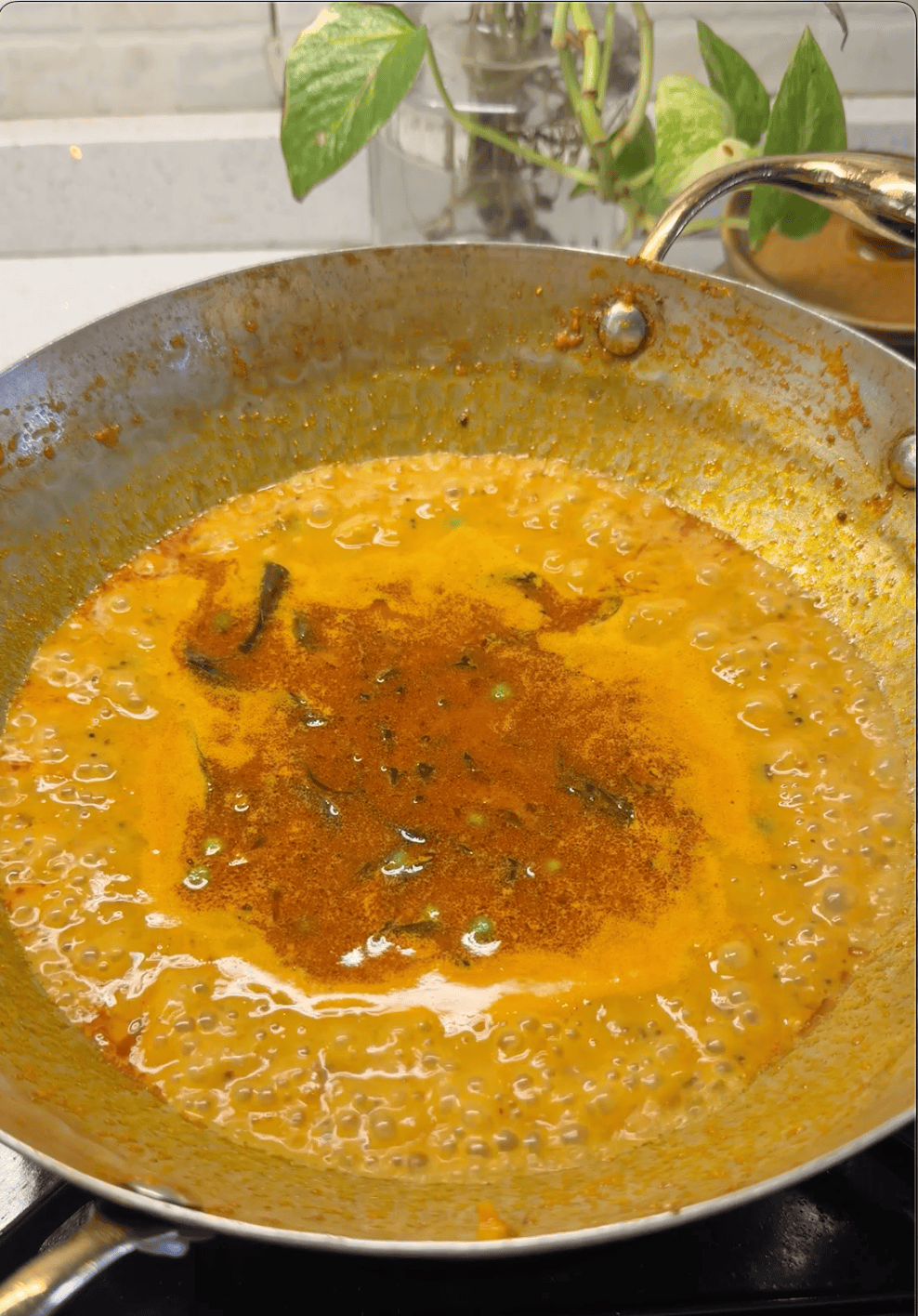 step 3 of making mushroom matar masala