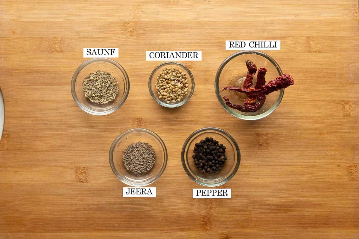 Ingredients for kadai masala