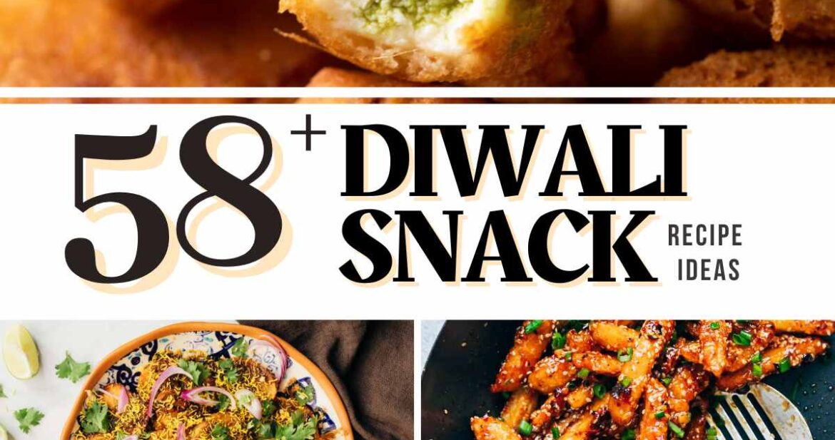 Diwali Recipes picture collage with text overlay