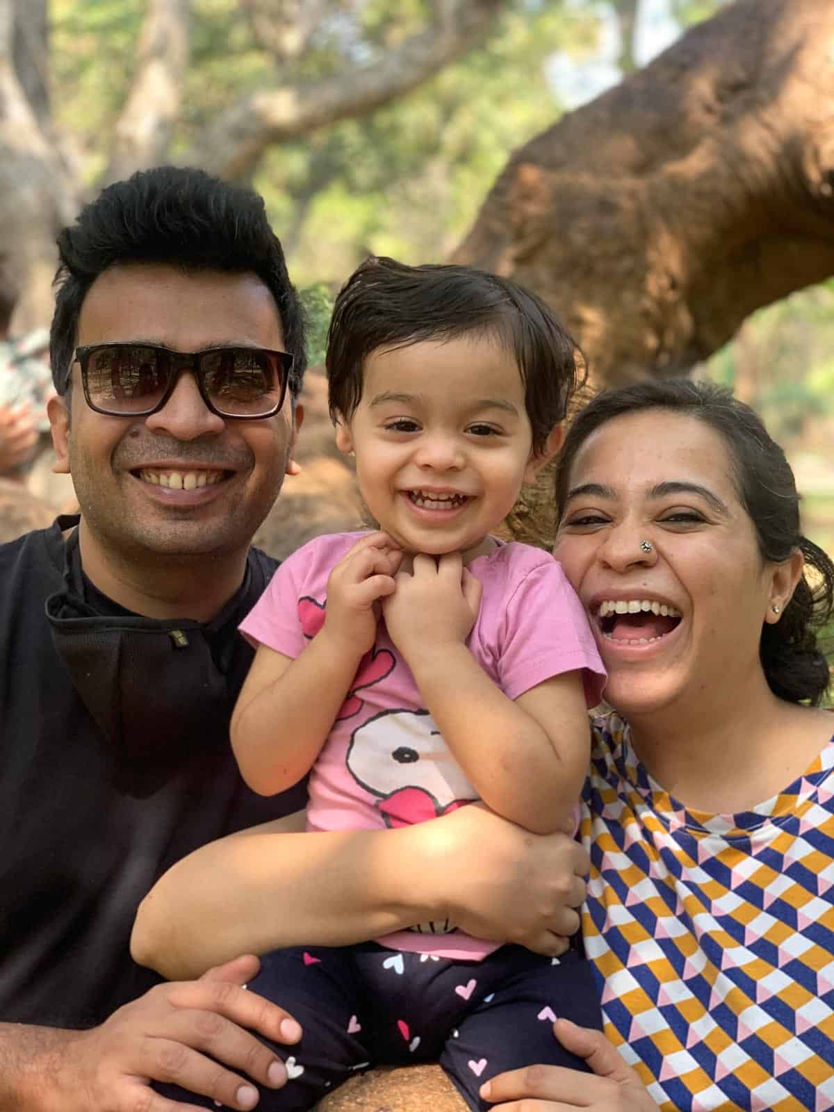 Picture of Richa, Mahi and Denver at Cubbon Park in Bangalore