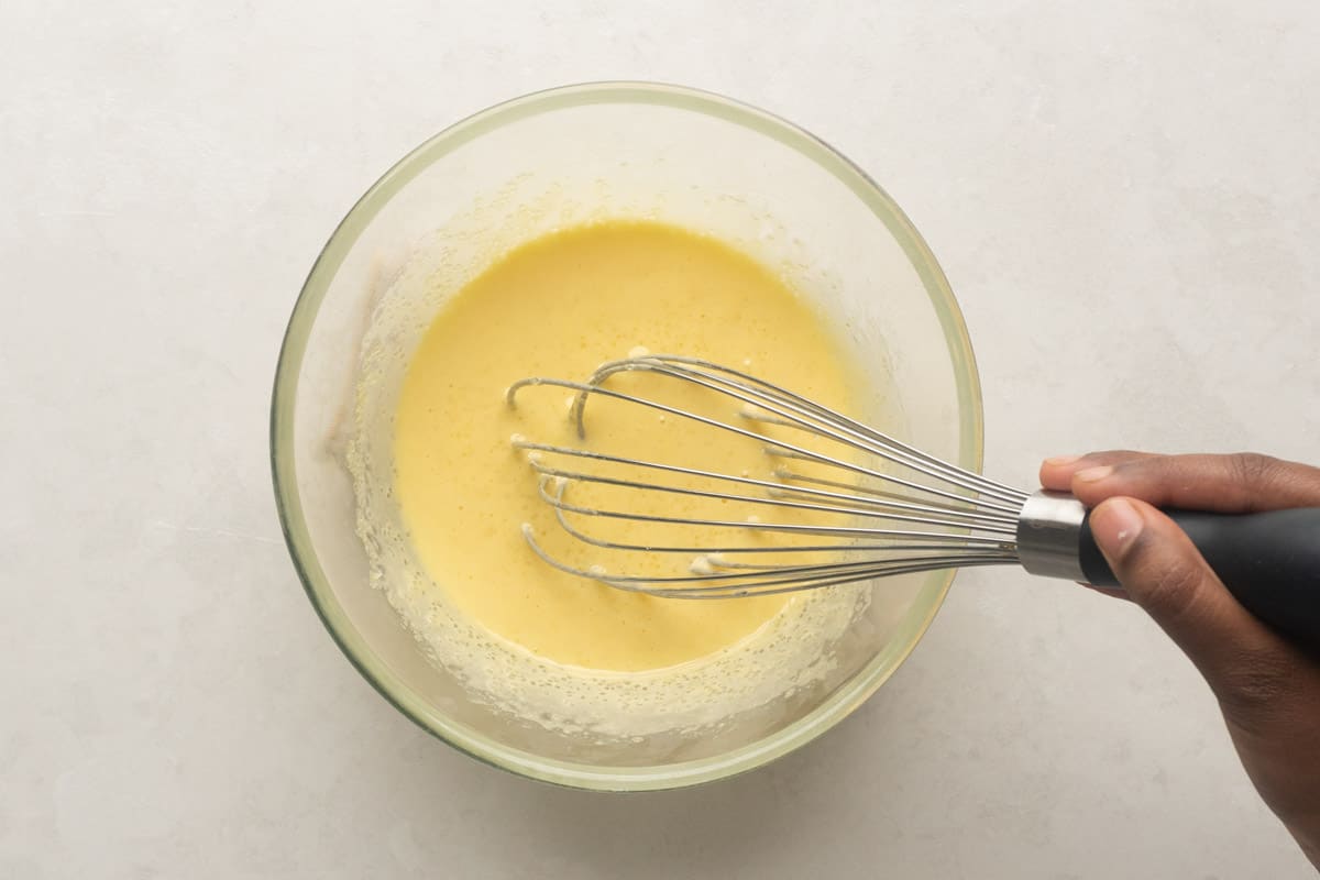 Picture showing how to whisk yolks till they are light and creamy