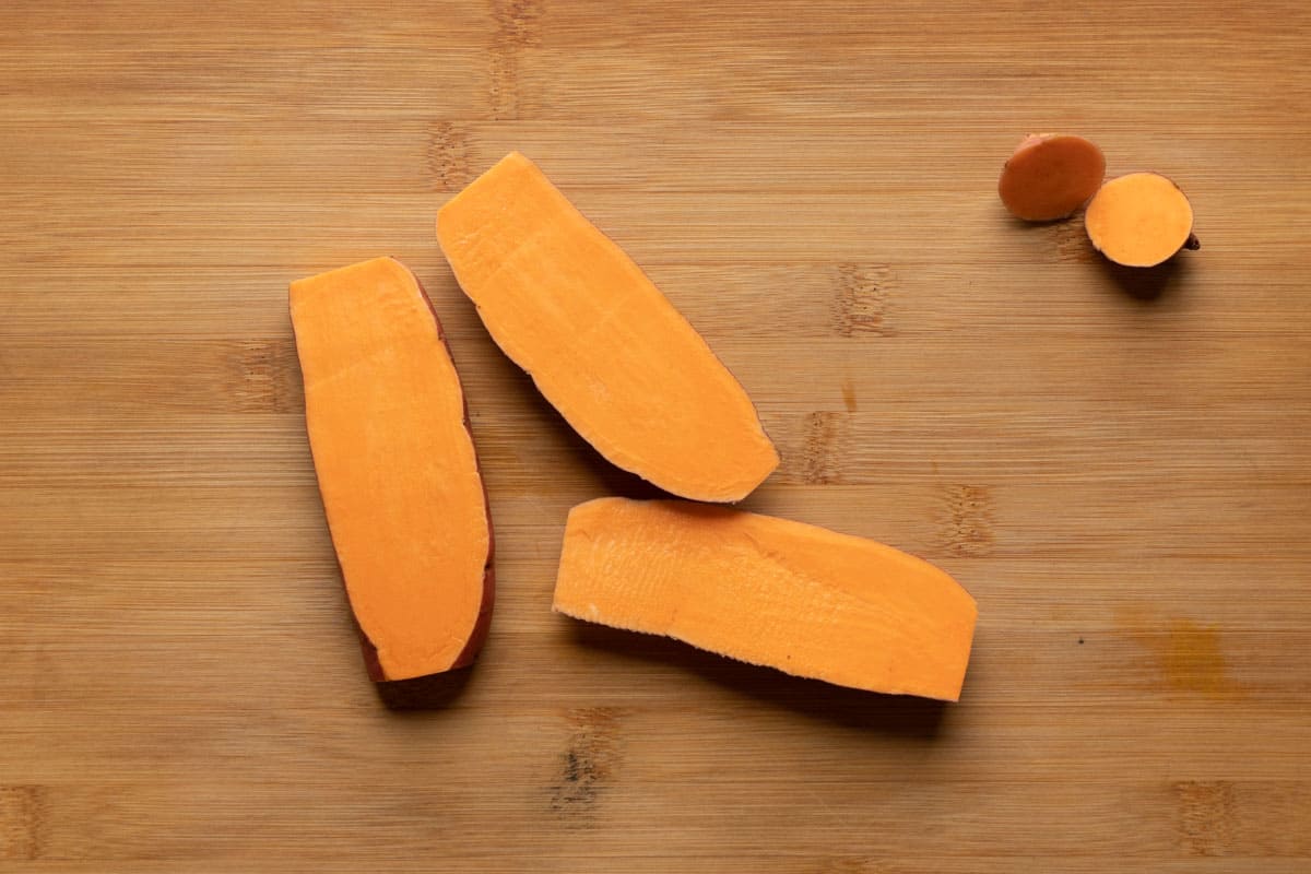 Picture of prepping a sweet potato for fries