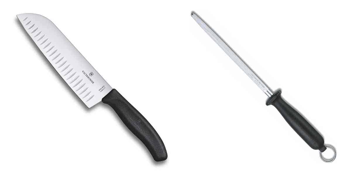 Victorinox Santoku Knife and sharpening rod