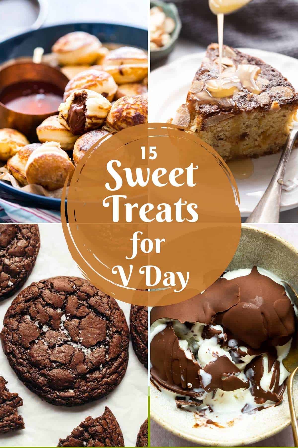 Picture collage with text overlay saying 15 sweet treats for valentines day