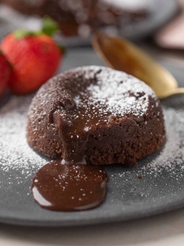 Try this Mocha Lava Cake with chocolate that OOZES out perfectly!