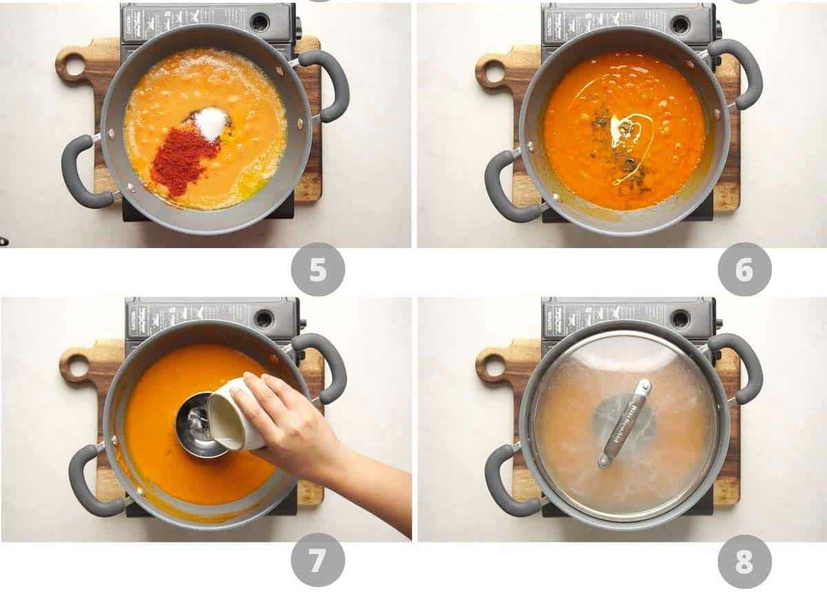 Step by step picture collage showing how to make shaam savera