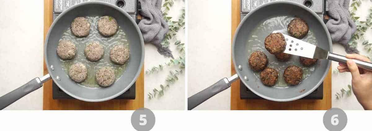 step by step image collage showing how to make raw banana tikki