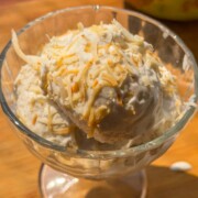 a close up image of tender coconut ice cream to showcase it's creamy texrture