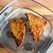 air fryer bread pakora in the air fryer basket