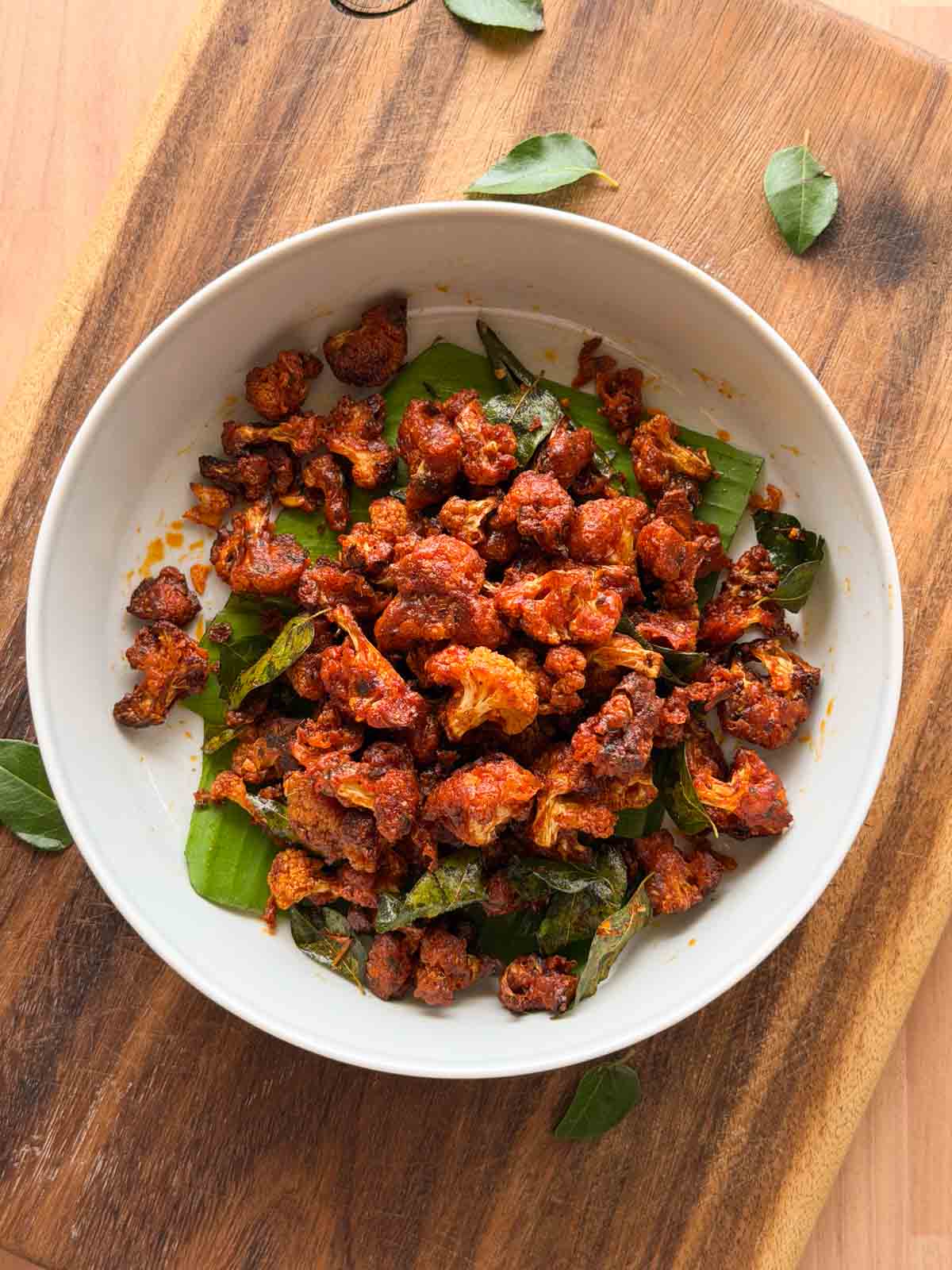 air fryer gobi 65 served in a white bowl