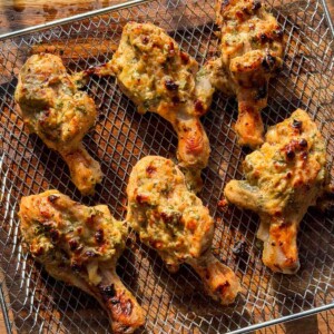 air fryer malai chicken tikka still in the air fryer tray