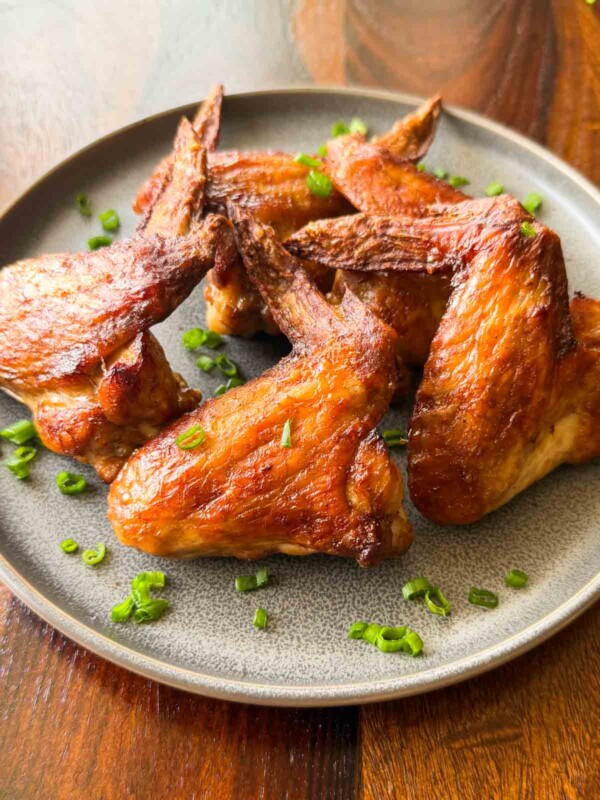 soy chicken wings served on a plate
