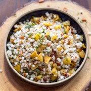 sabudana khichdi served in a bowl